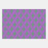 Feuille De Papier Cadeau Courbe de Noël Populaire Rose violet vert (Devant)