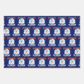 Feuille De Papier Cadeau Coureur par temps froid - Courir est neige beaucou (Devant)