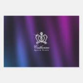 Feuille De Papier Cadeau Couronne brillante Bleu noir pourpre (Devant 2)