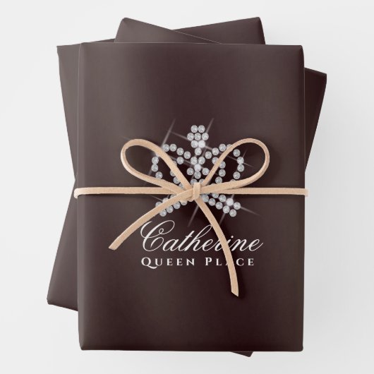 Feuille De Papier Cadeau Couronne brillante Brown (En situation)