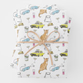 Feuille De Papier Cadeau Couronne de Cocktail Rétro Milieu de Siècle Glamou (En situation)