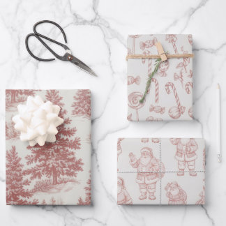 Feuille De Papier Cadeau Couronne de pin rouge classique moderne pour Noël