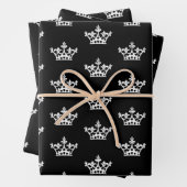 Feuille De Papier Cadeau Couronnes blanches (En situation)