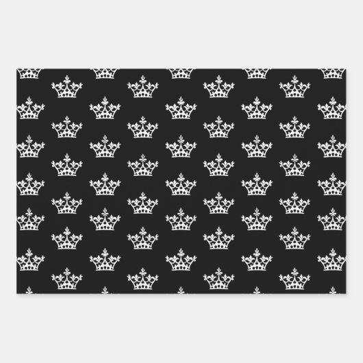 Feuille De Papier Cadeau Couronnes blanches (Devant)