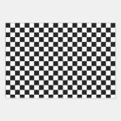 Feuille De Papier Cadeau Course damier noir et blanc (Devant 2)