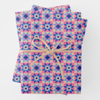 Feuille De Papier Cadeau Courte moderne en bloc étoilé