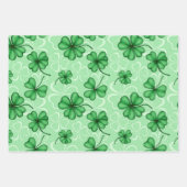 FEUILLE DE PAPIER CADEAU COUVERTS SHAMROCK IRLANDAIS TOP HATS (Devant 3)