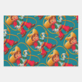 Feuille De Papier Cadeau Cowboy Retro Boy Child Cute Western (Devant 3)