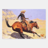 Feuille De Papier Cadeau Cowboy Western Art par Frederic Remington (Devant)