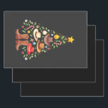 Feuille De Papier Cadeau Cowboy Western Christmas Tree Père Noël<br><div class="desc">Noël de cowboy,  Noël occidental,  cowboy,  cowboy de Noël,  Noël de l'Ouest,  bottes casquettes de cowboy,  sapin de Noël occidental,  éléments de cowboy,  vacances</div>