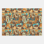 Feuille De Papier Cadeau Cowboy Western Desert Brown (Devant 2)