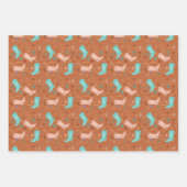 Feuille De Papier Cadeau Cowgirl Boots Blue Pink Clay 3-Sheet Set Gift Wrap (Devant 2)