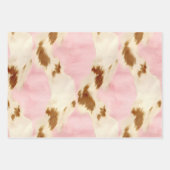 Feuille De Papier Cadeau Cowgirl Crème rose Brown Cowhide (Devant)