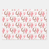 Feuille De Papier Cadeau Cowgirl rose (Devant 3)