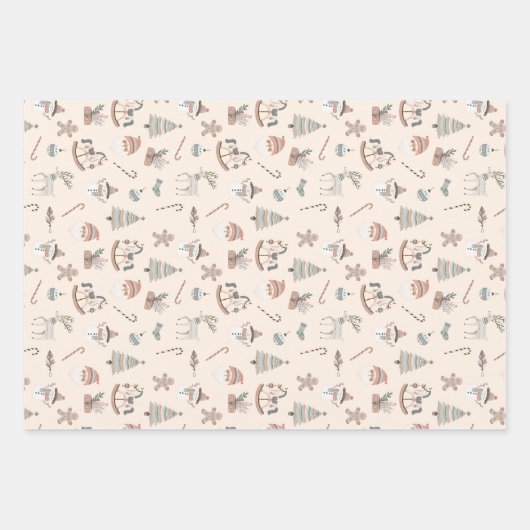 Feuille De Papier Cadeau Cozy Boho Christmas (Devant)