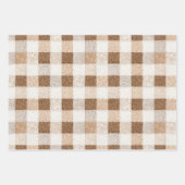 Feuille De Papier Cadeau Cozy Cream Cocoa Brown Stripes Bows Christmas (Devant 3)