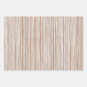 Feuille De Papier Cadeau Cozy Cream Cocoa Brown Stripes Bows Christmas (Devant)