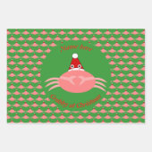 Feuille De Papier Cadeau Crabe de Noël personnalisé (Devant)