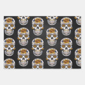 Feuille De Papier Cadeau Crâne à sucre mexicain (Devant)