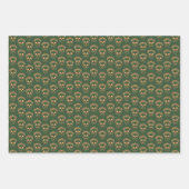 Feuille De Papier Cadeau Crâne avec couronne de fleurs (Devant)