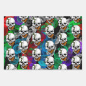 Feuille De Papier Cadeau Crâne d'Art numérique et papillon monarque (Devant)