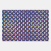 Feuille De Papier Cadeau Crâne de sucre violet (Devant 3)