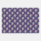 Feuille De Papier Cadeau Crâne de sucre violet (Devant)