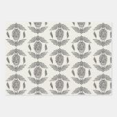 Feuille De Papier Cadeau Crâne et chauves-souris (Devant 3)