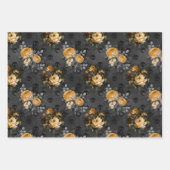 Feuille De Papier Cadeau Crâne et Damas gothiques victoriens (Devant 2)