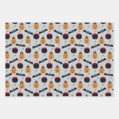 Feuille De Papier Cadeau Crânes citrouilles Chat noir Design parfait Hallow (Devant)