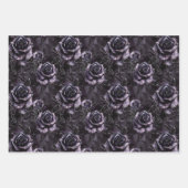 Feuille De Papier Cadeau Crânes d'amour gothique et Coeurs rouges (Devant 3)