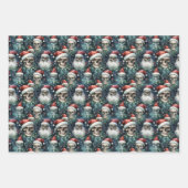 Feuille De Papier Cadeau Crânes de Noël gothiques à Santa Chaps Gothmas (Devant 2)