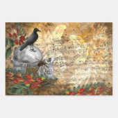 Feuille De Papier Cadeau Crânes et corbeaux Déplaisants (Devant 3)