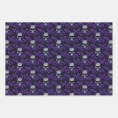 Feuille De Papier Cadeau Crânes et fleurs Goth (Devant 3)