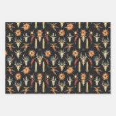 Feuille De Papier Cadeau Crânes Occidentaux de Cowboy (Devant)