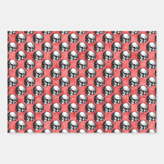 Feuille De Papier Cadeau Crânes rouges et série tournesol Design 3 (Devant 2)