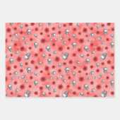 Feuille De Papier Cadeau Crânes rouges et série tournesol Design 3 (Devant 3)