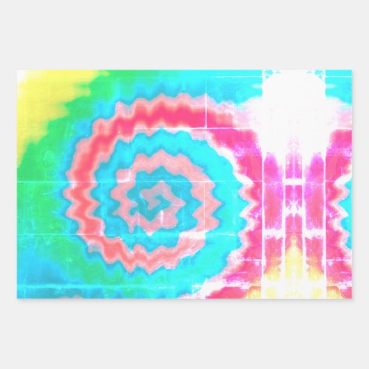 Feuille De Papier Cadeau Cravate teint super rétro tourbillon motif cool (Devant 2)