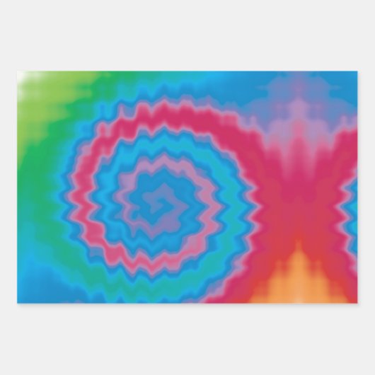 Feuille De Papier Cadeau Cravate teint super rétro tourbillon motif cool (Devant)