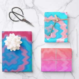 Feuille De Papier Cadeau Cravate teint super rétro tourbillon motif cool