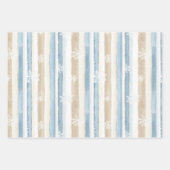 Feuille De Papier Cadeau Cream Beige Blue Christmas Trees (Devant 2)