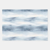 Feuille De Papier Cadeau Cream Beige Blue Christmas Trees Winter   (Devant)