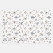 Feuille De Papier Cadeau Cream Bronze Blue Snowflakes Christmas (Devant 2)