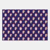 Feuille De Papier Cadeau Create Your Own Santa Hat Face 3 Photo Blue (Devant 2)