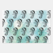 Feuille De Papier Cadeau Créatures de la mer de Noël (Devant)