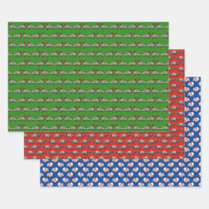 Feuille De Papier Cadeau Créatures de Noël