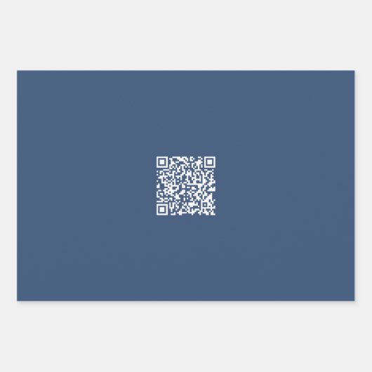 Feuille De Papier Cadeau Créer un code QR analysable | Bleu de marine (Devant)
