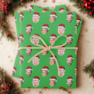 Feuille De Papier Cadeau Créez Votre Propre Visage de Chapeau de Père Noël