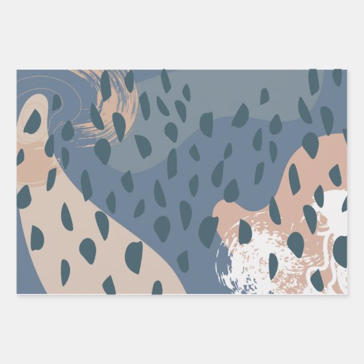 Feuille De Papier Cadeau Crème beige minimale Scandi Formes abstraites rust (Devant 2)