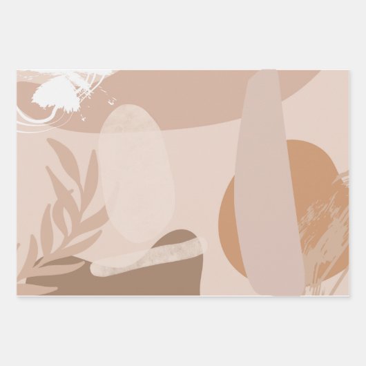 Feuille De Papier Cadeau Crème beige minimale Scandi Formes abstraites rust (Devant)
